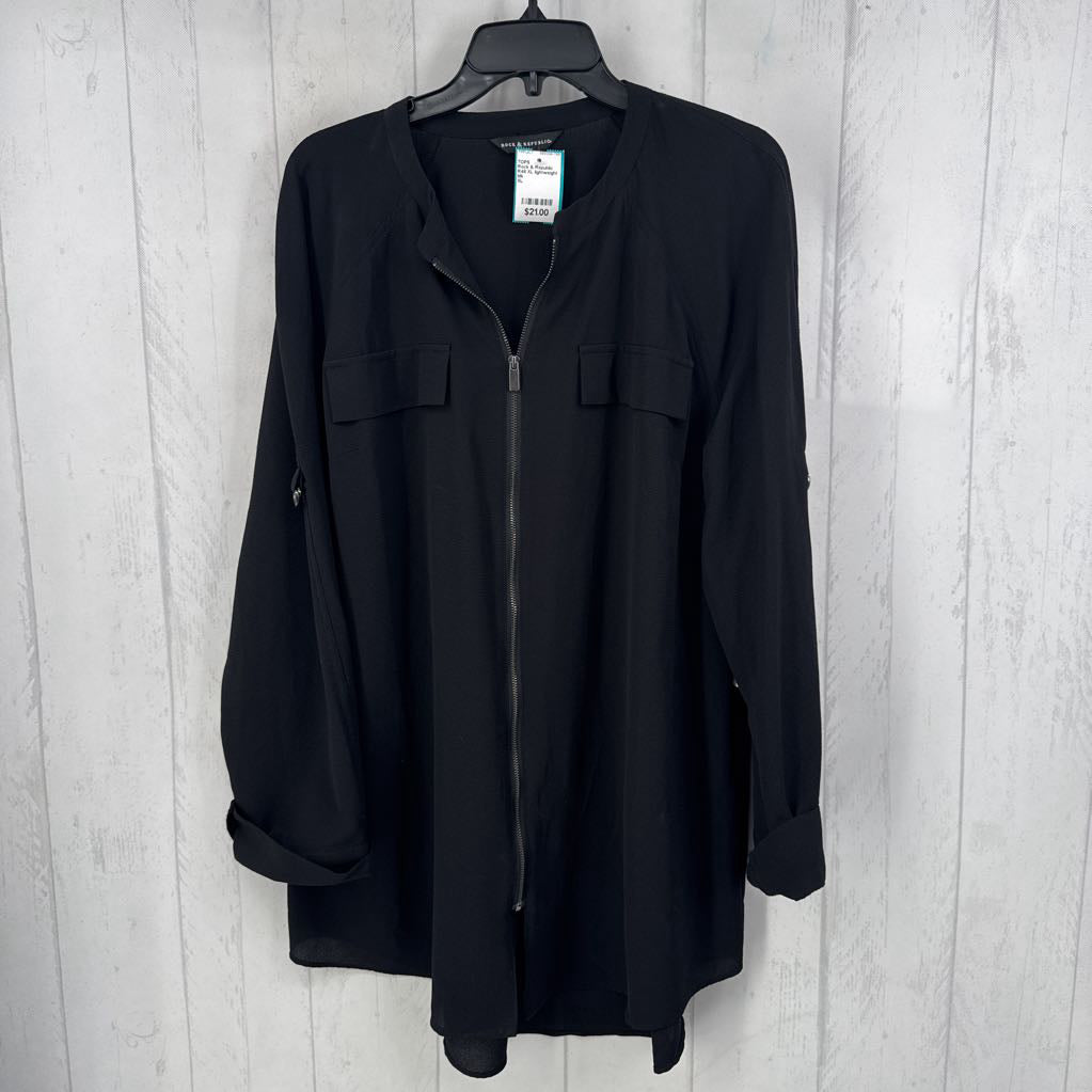 R48 XL lightweight zip front l/s tunic