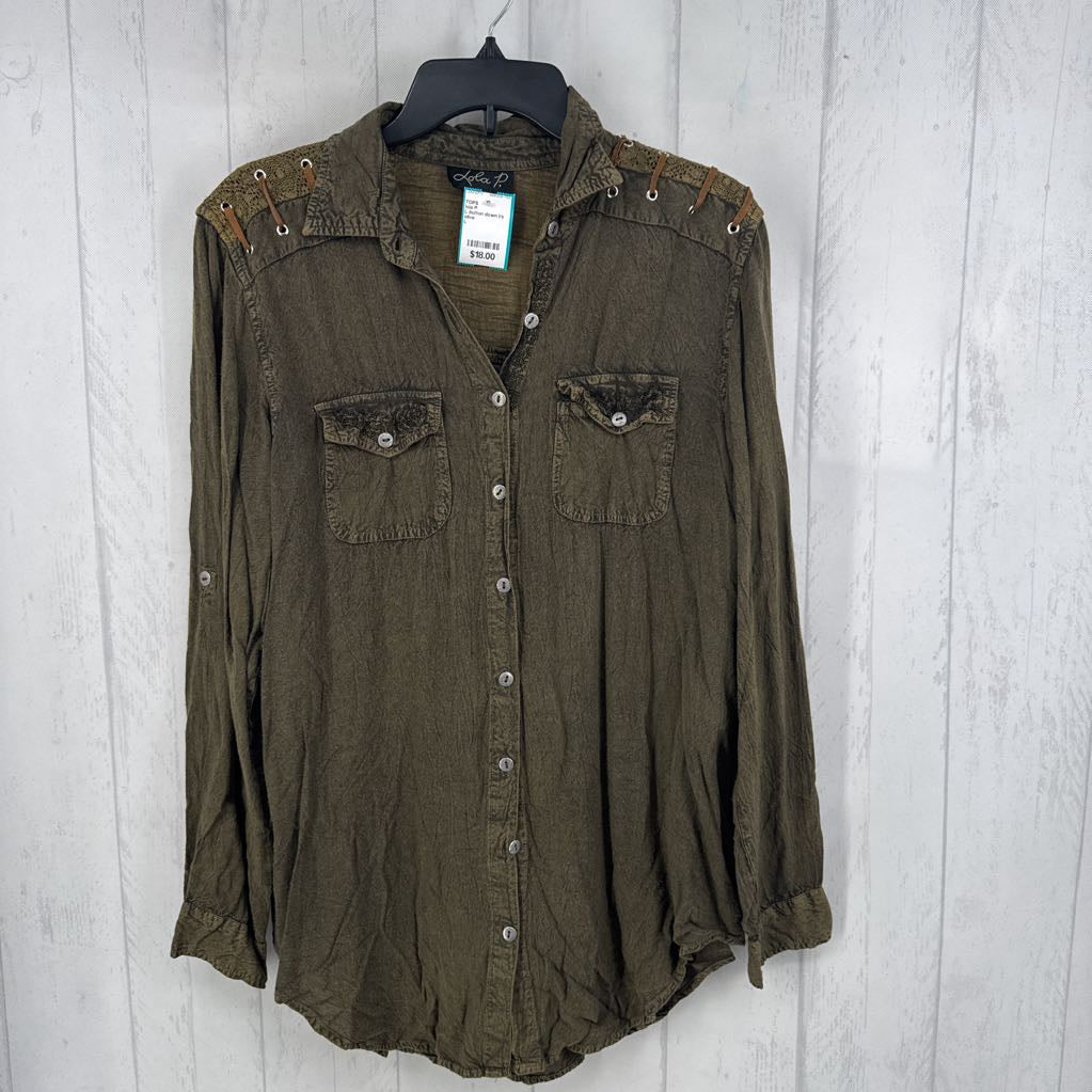 L button down l/s top