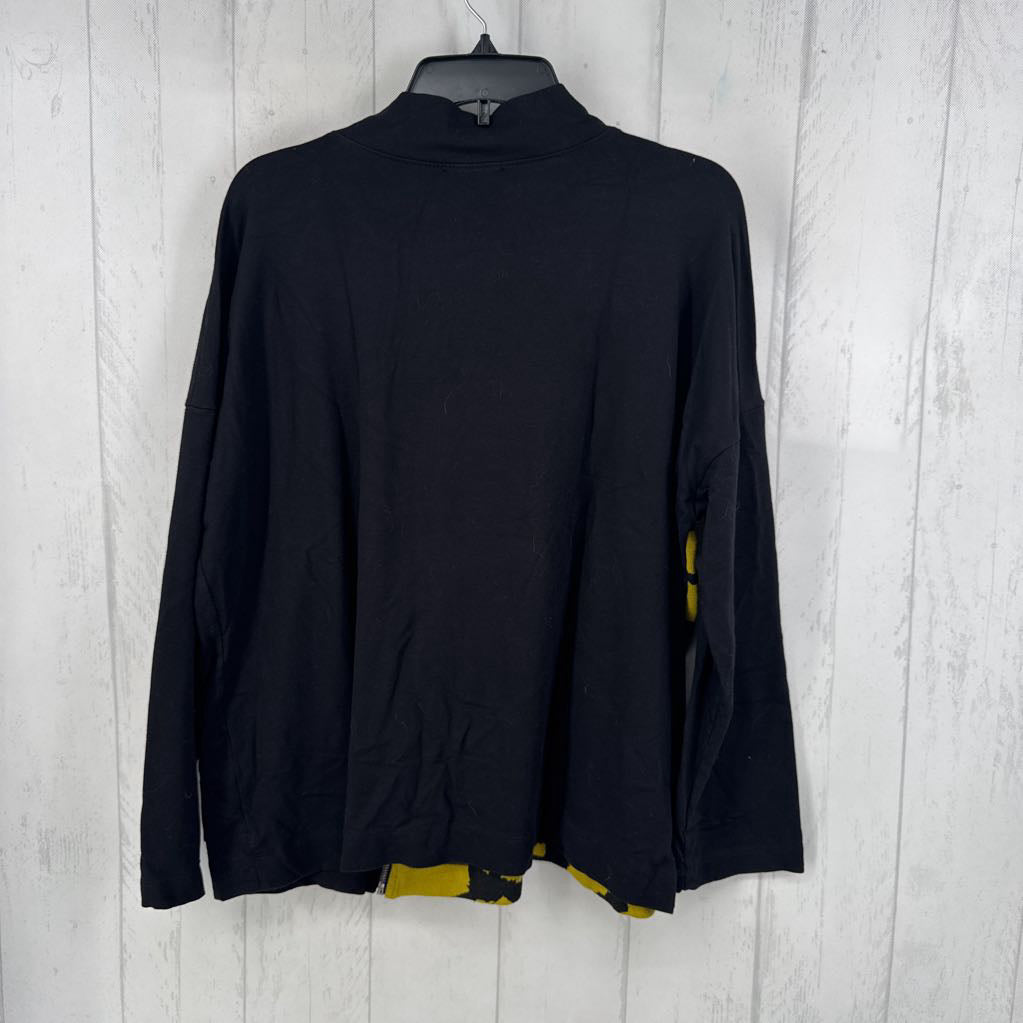 XL colorblock zip front l/s top