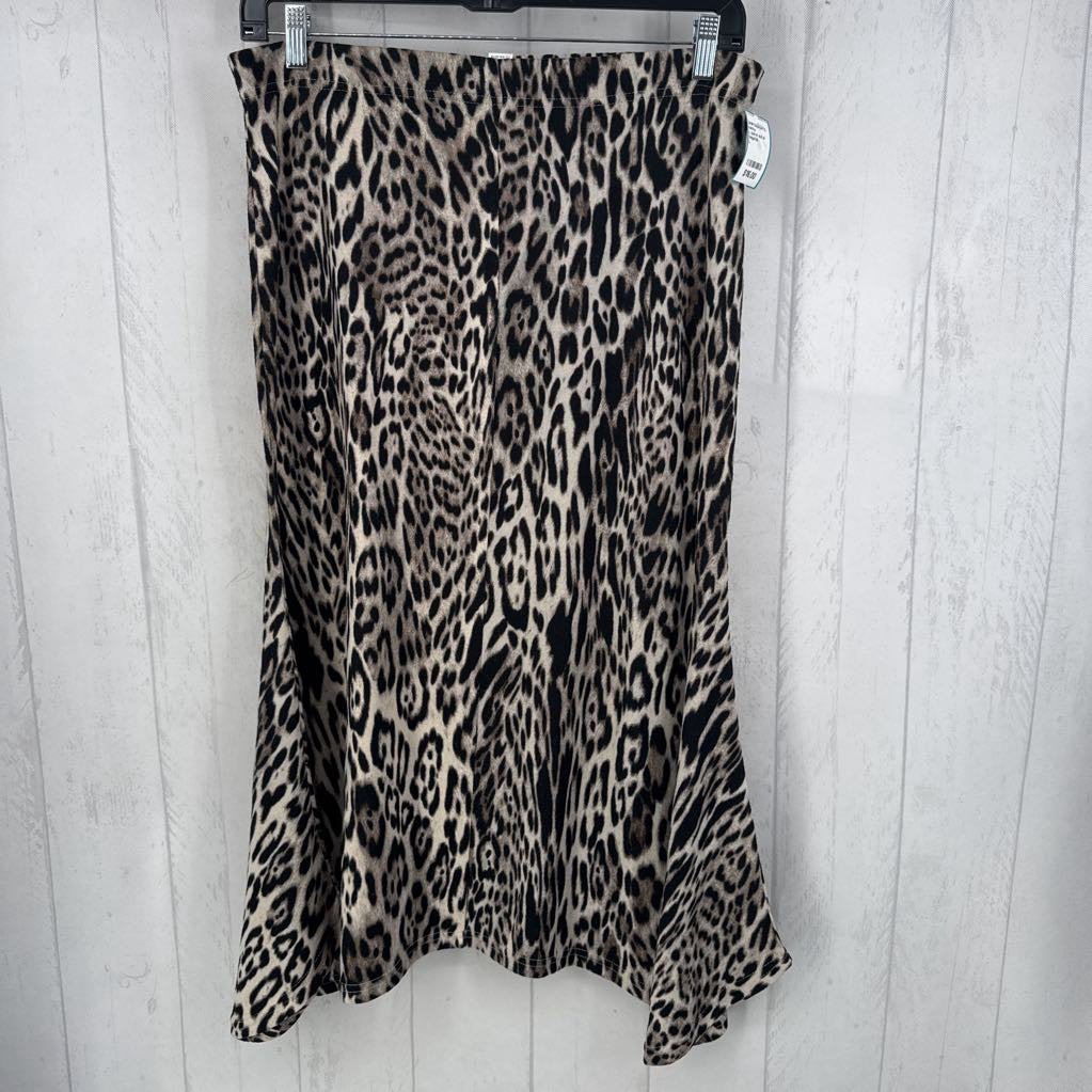 L pull-on animal print skirt