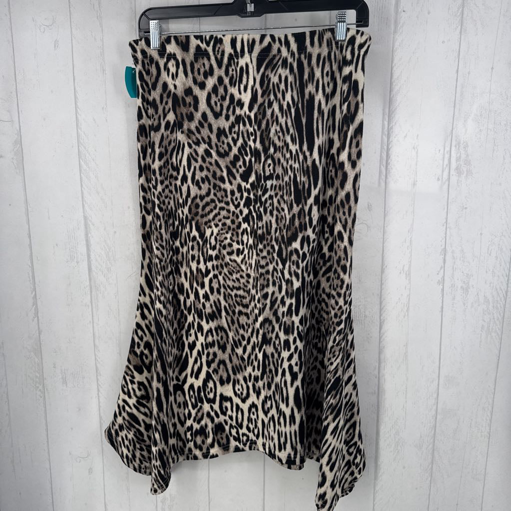 L pull-on animal print skirt