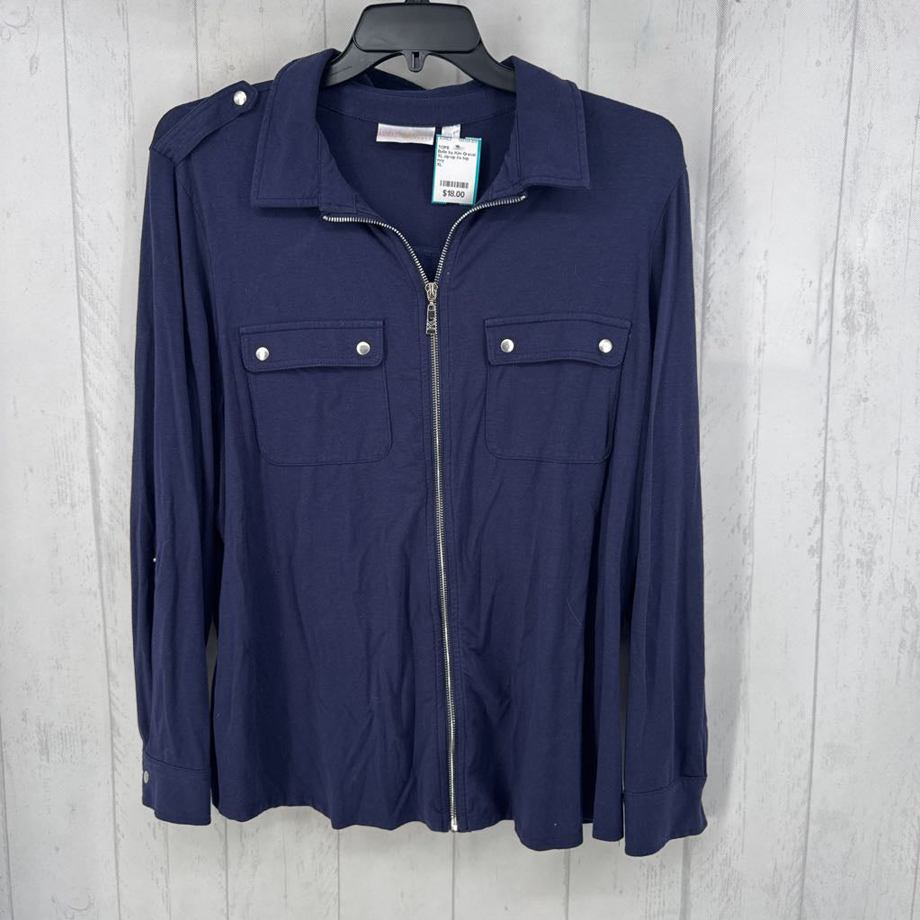 XL zip-up l/s top