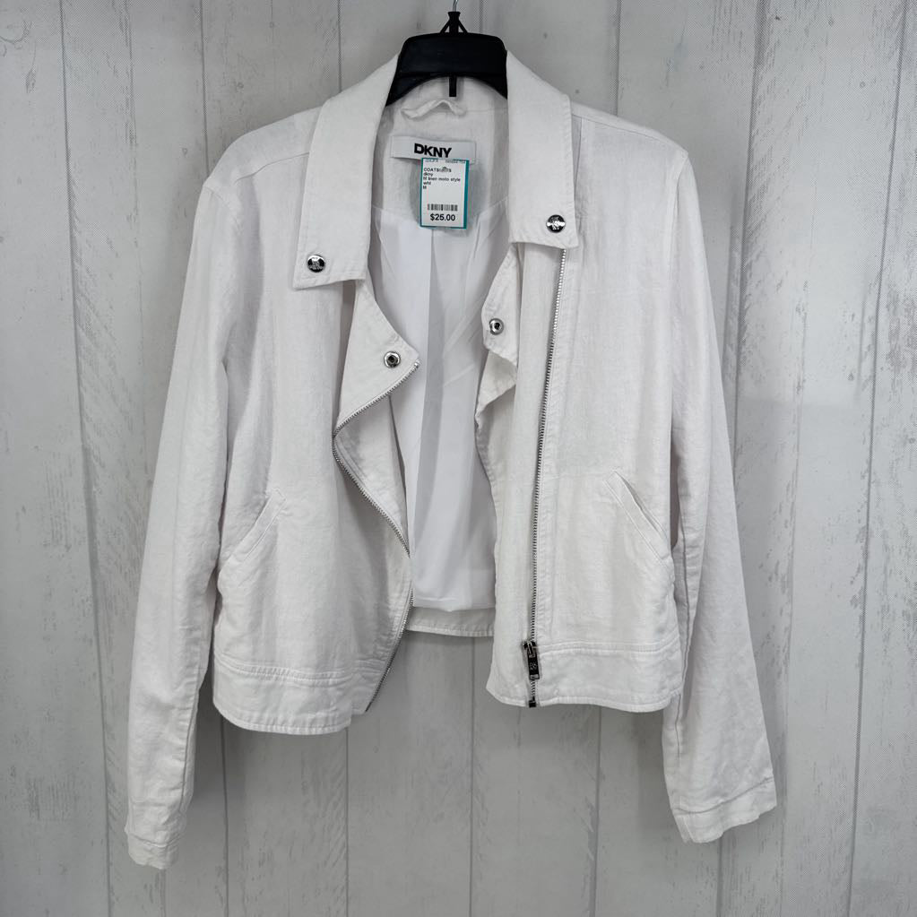M linen moto style jacket