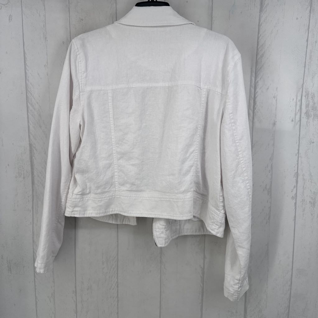 M linen moto style jacket
