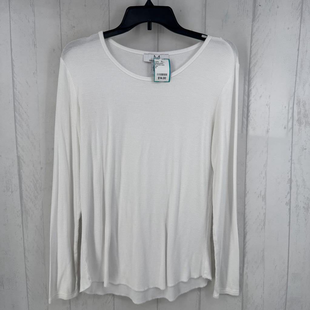 M round neck ribbed l/s tee