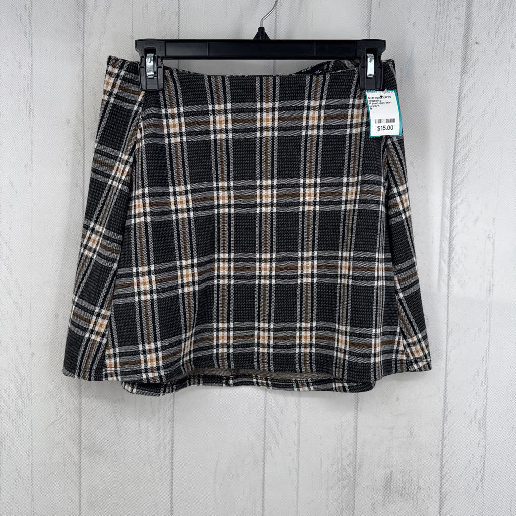 M plaid mini-skirt