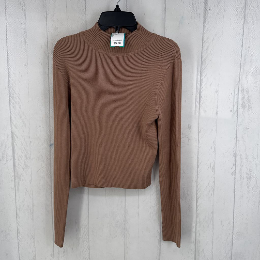 XL mock neck ribbed l/s top