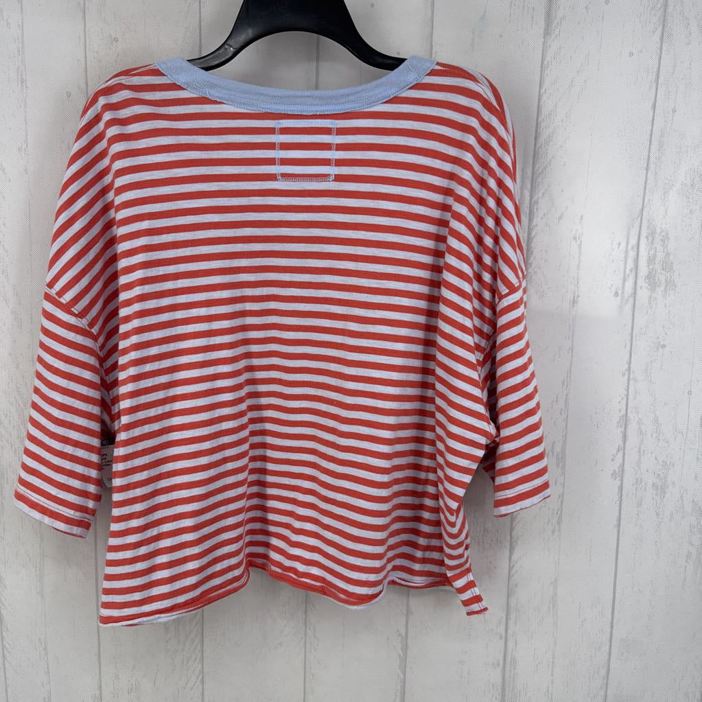 XL colorblock striped notchneck s/s tee