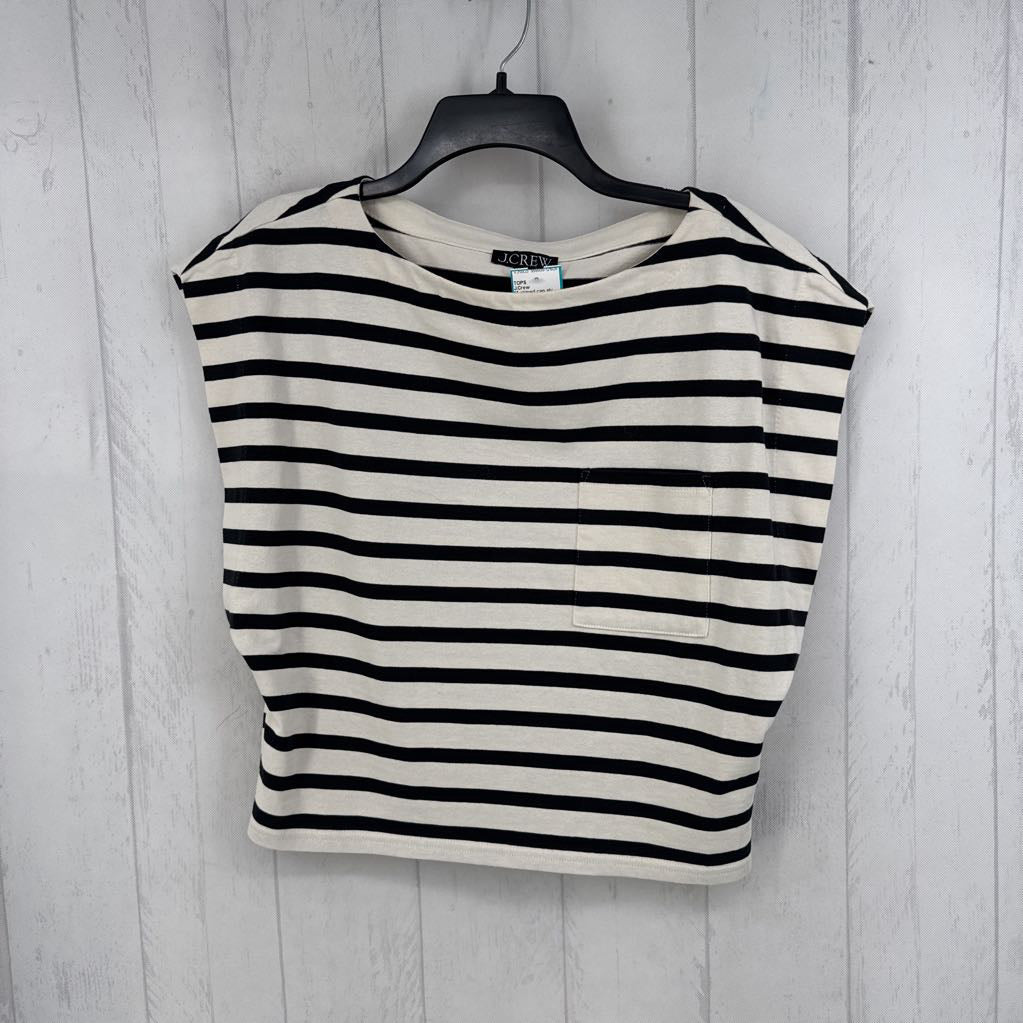 M striped cap slv top