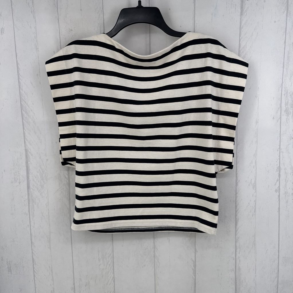 M striped cap slv top