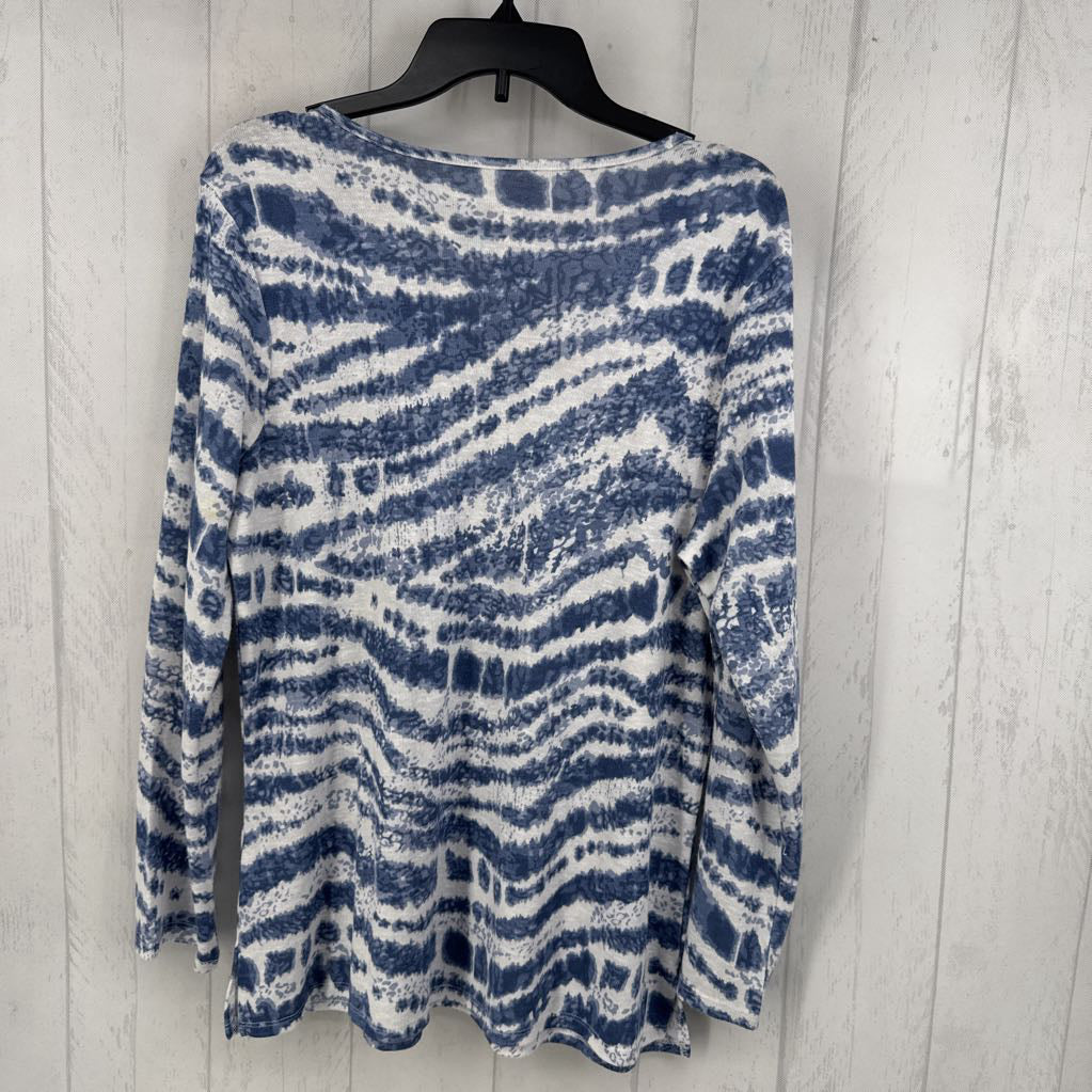 M tie-dye v-neck l/s top