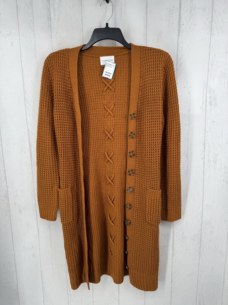 M button down long cardi