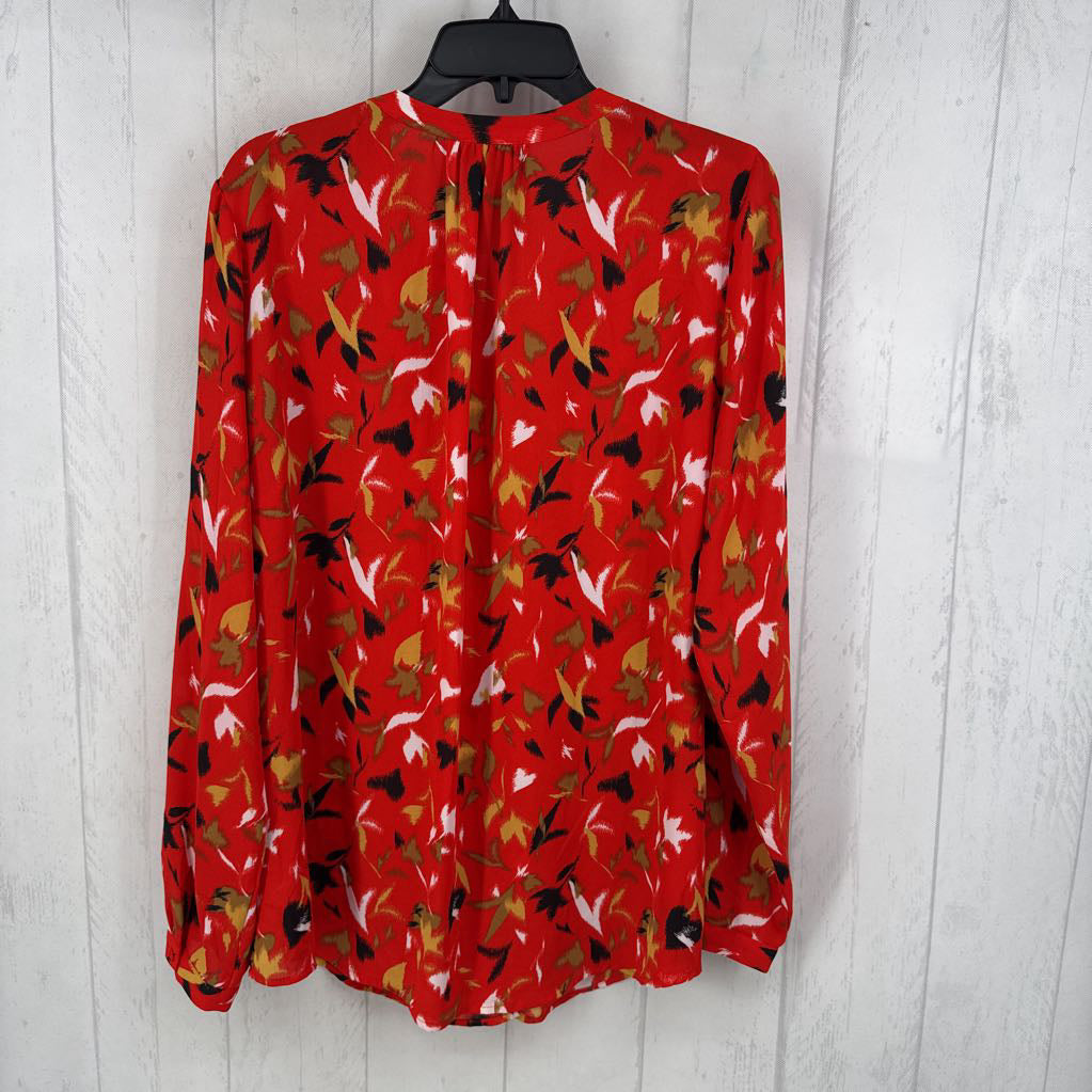 XL printed button down l/s top