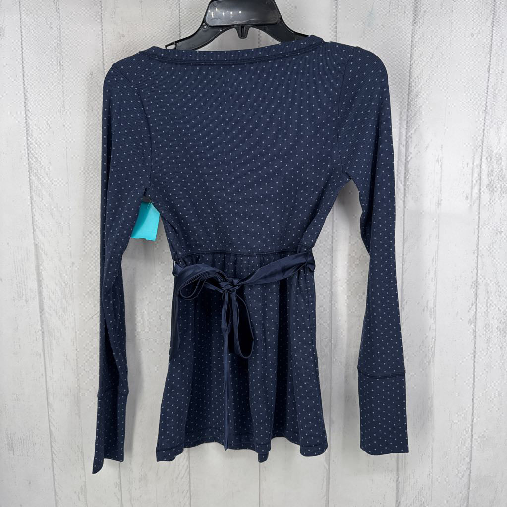 M polka dot crossover l/s top