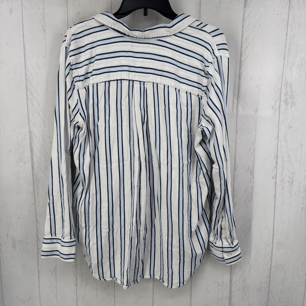 XL striped button down l/s top