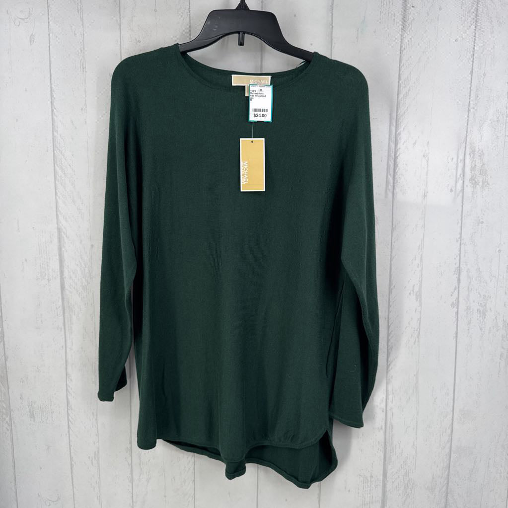 R98 M rounded hem l/s knit top