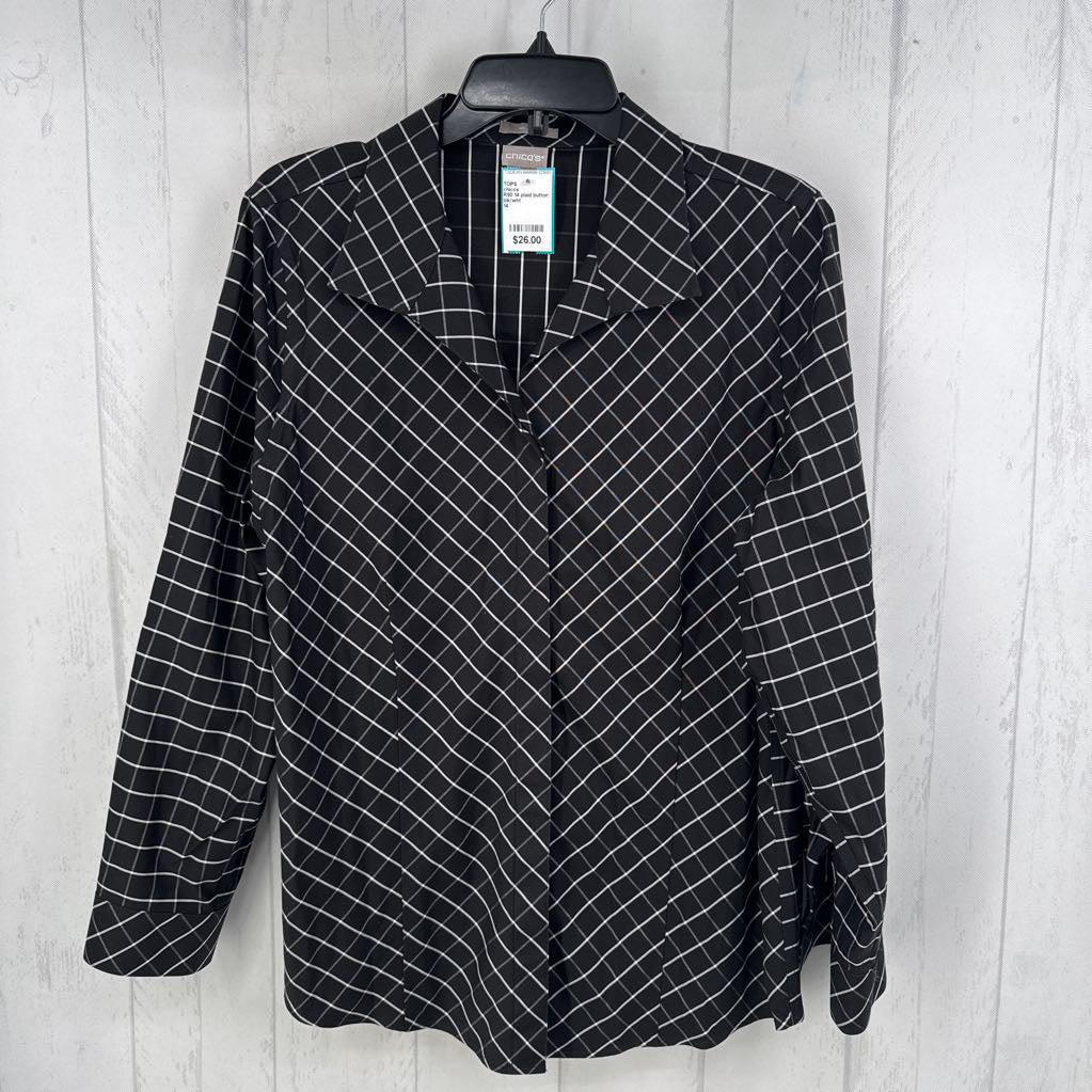 R90 14 plaid button down l/s top