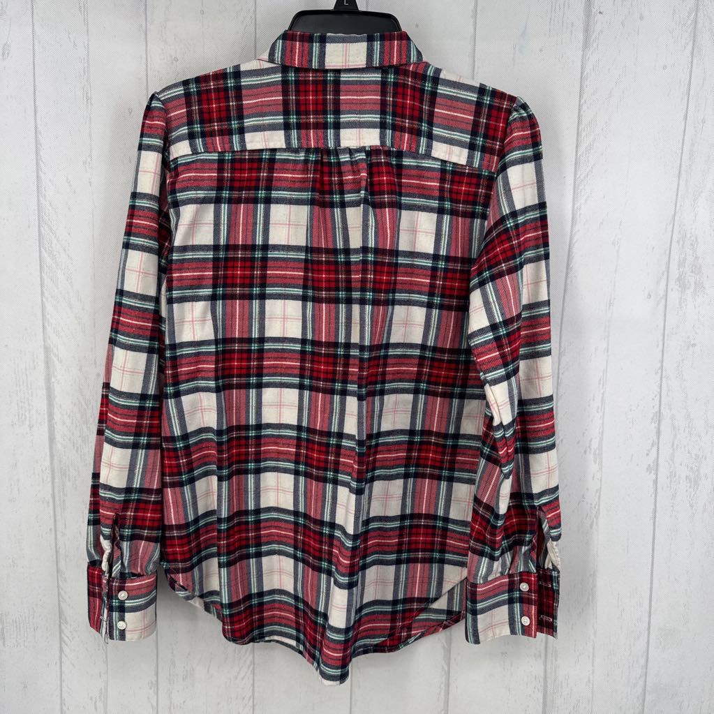 S plaid button down l/s top