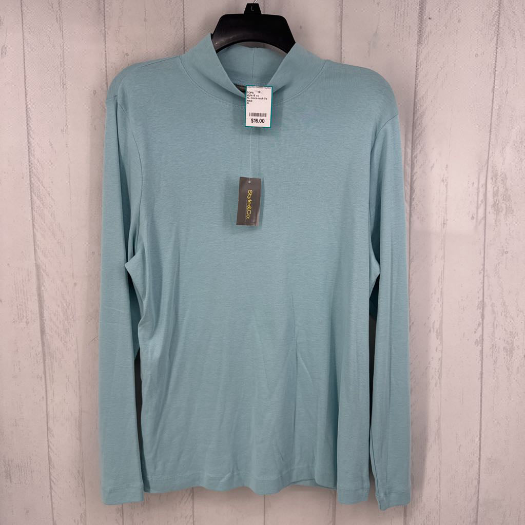 XL mock-neck l/s tee