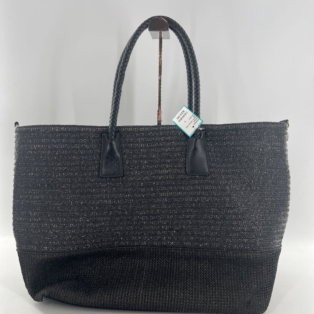 black rattan tote bag