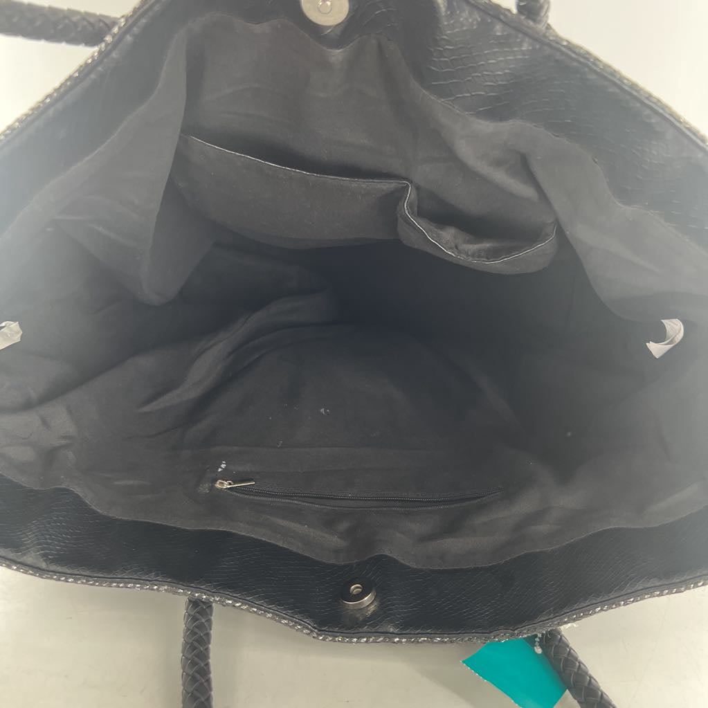 black rattan tote bag