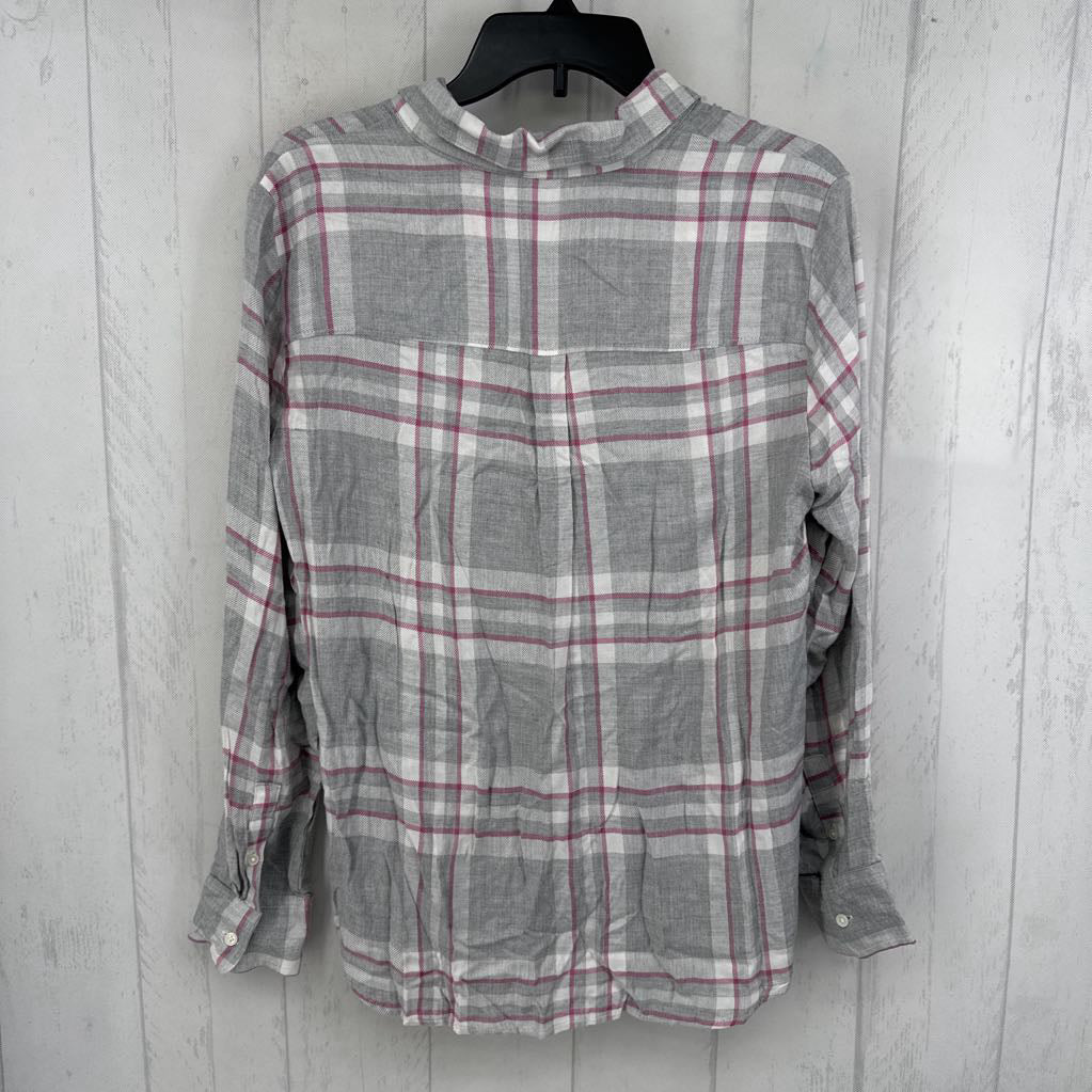 M plaid button down l/s top