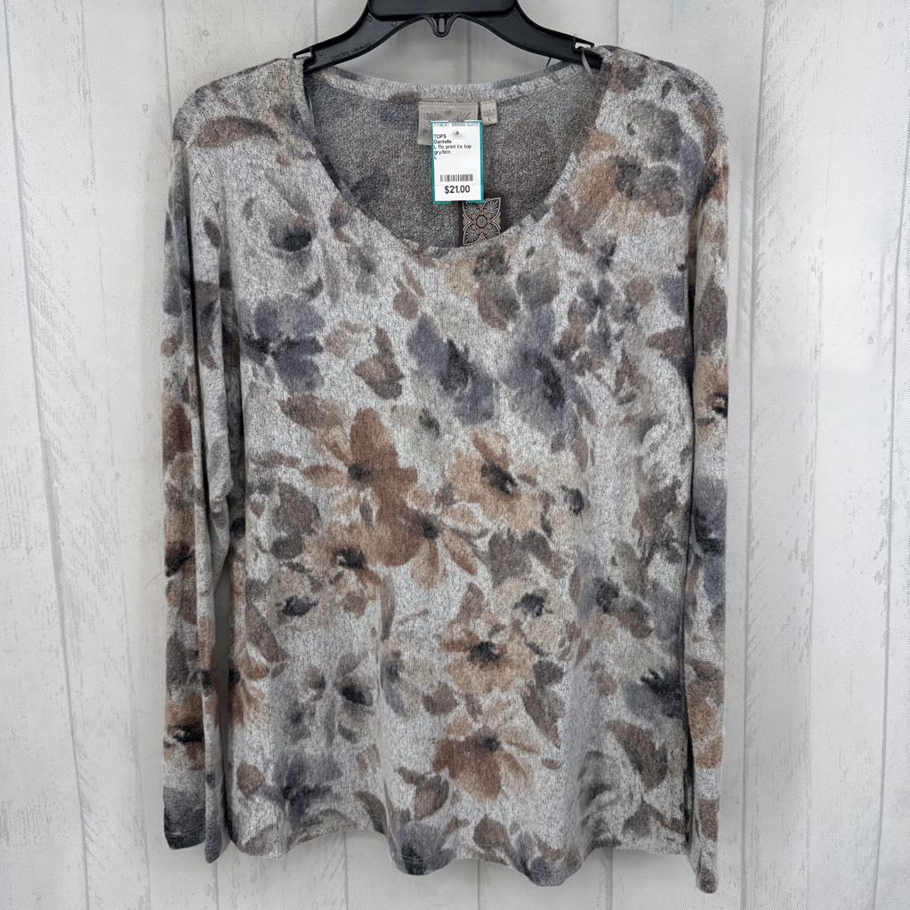 L flo print l/s top
