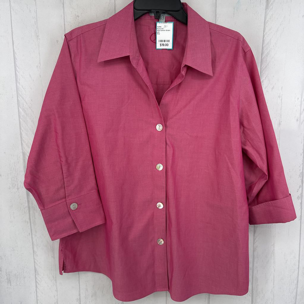 14w button down 3/4 slv top