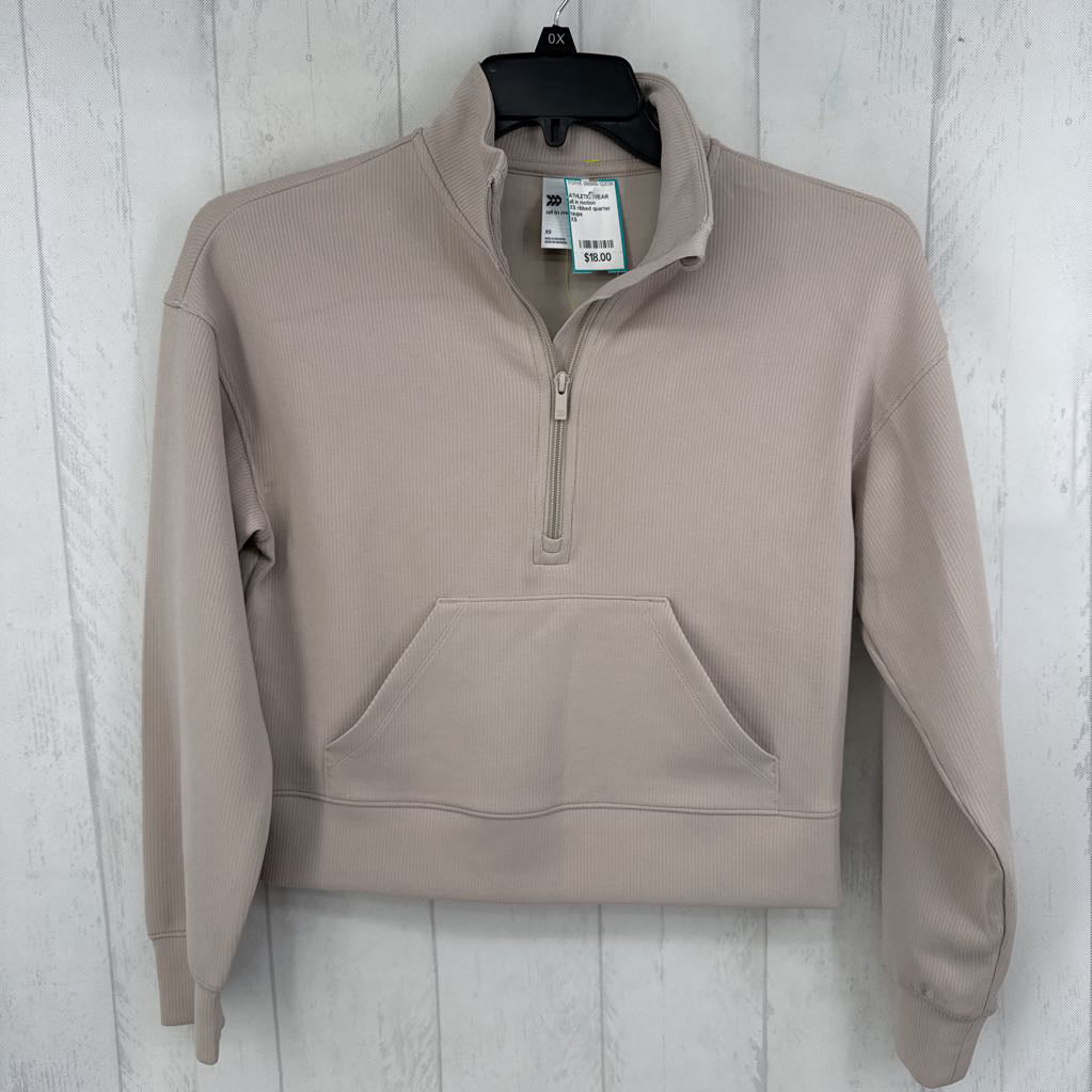 XS ribbed quarter zip l/s pullover