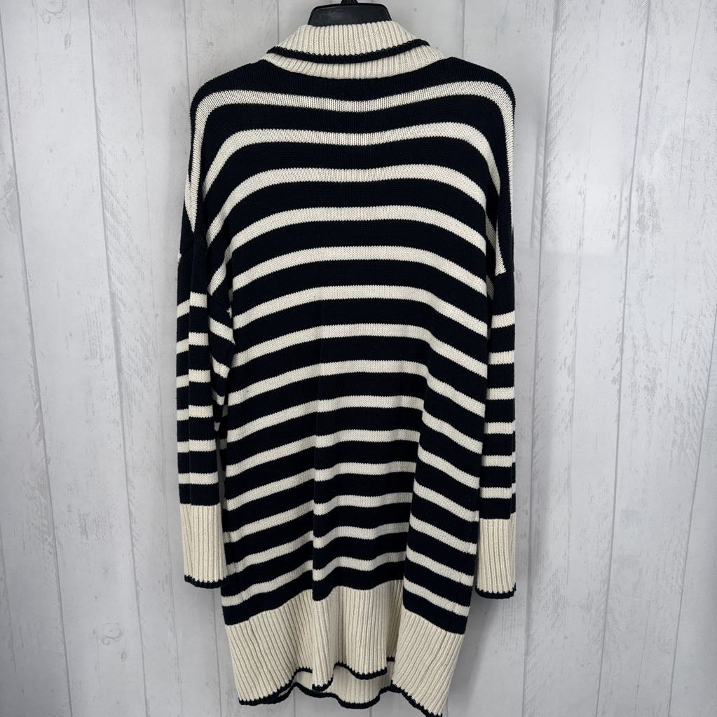 S striped 1/2 zip sweater dress