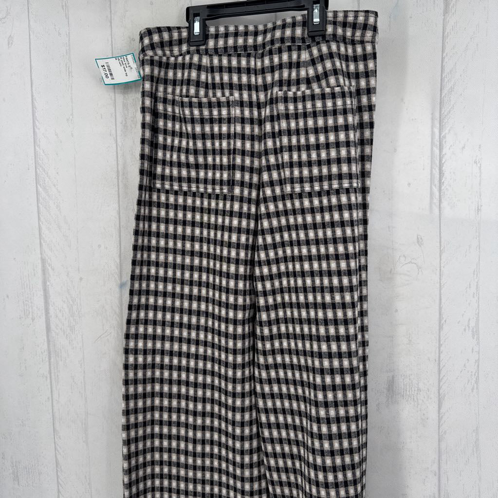 M plaid wide leg pant