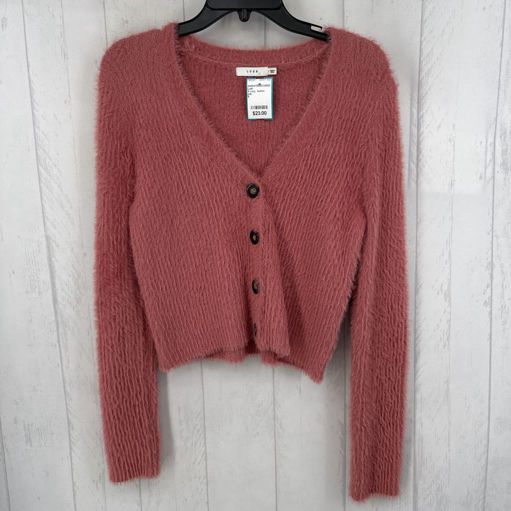 S cozy button front cardi