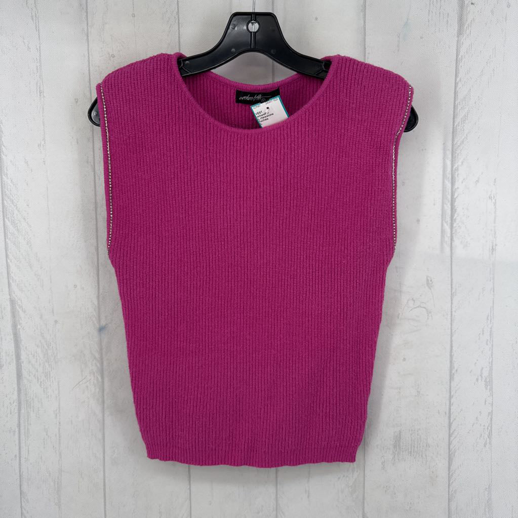 L rhinestone embelished sweater vest