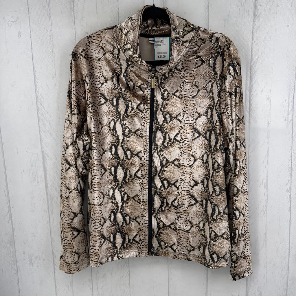1X velour python print zip-up jacket