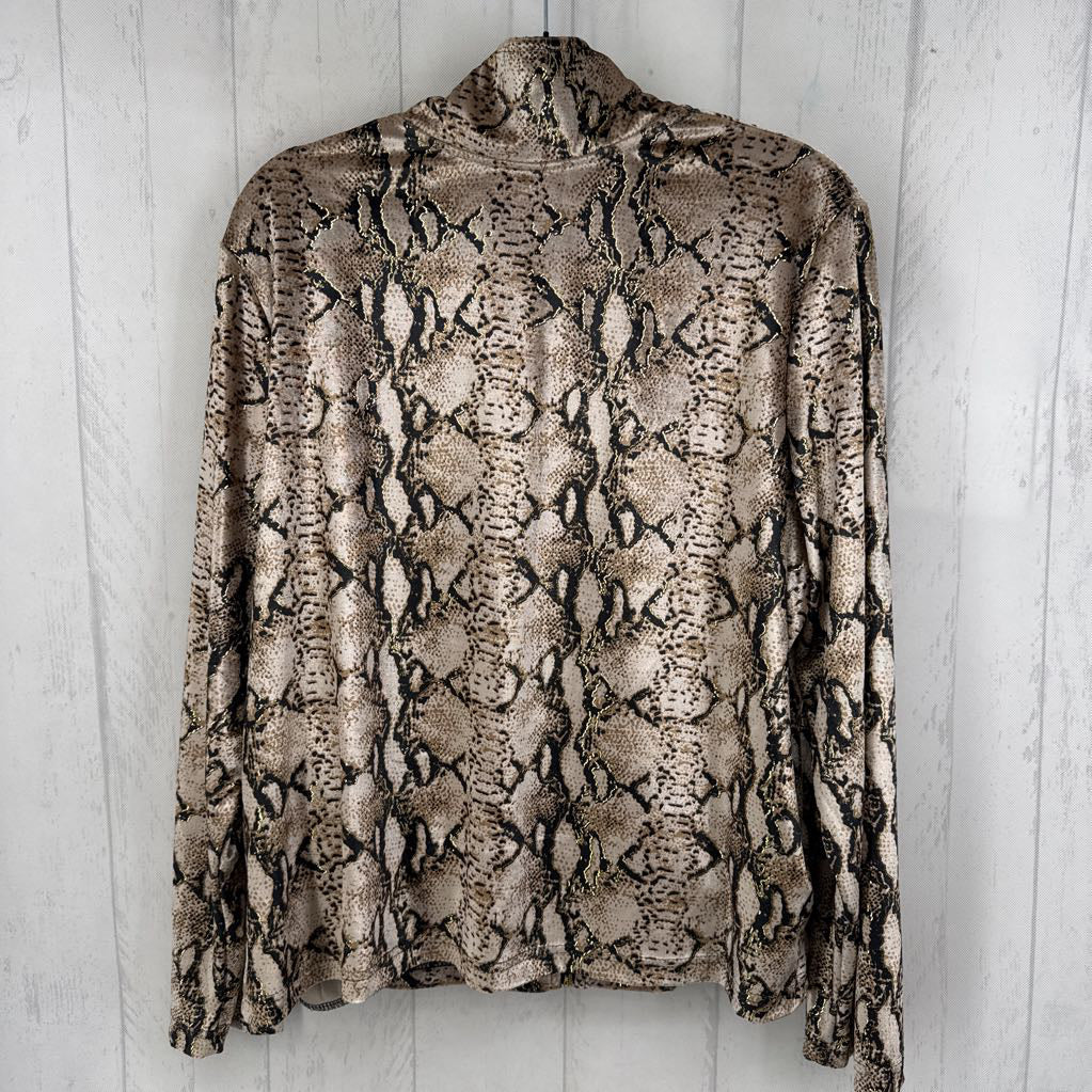 1X velour python print zip-up jacket