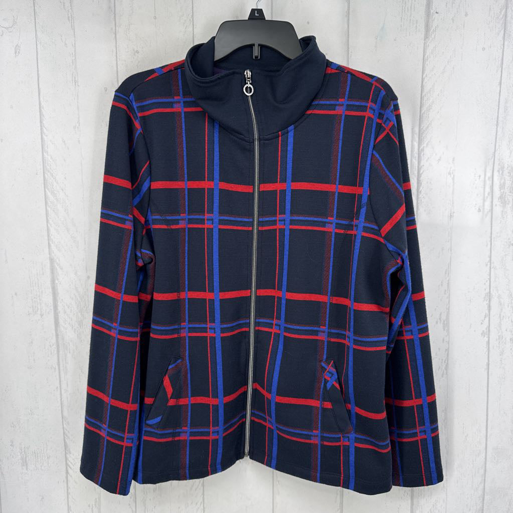 XL plaid zip-up jacket