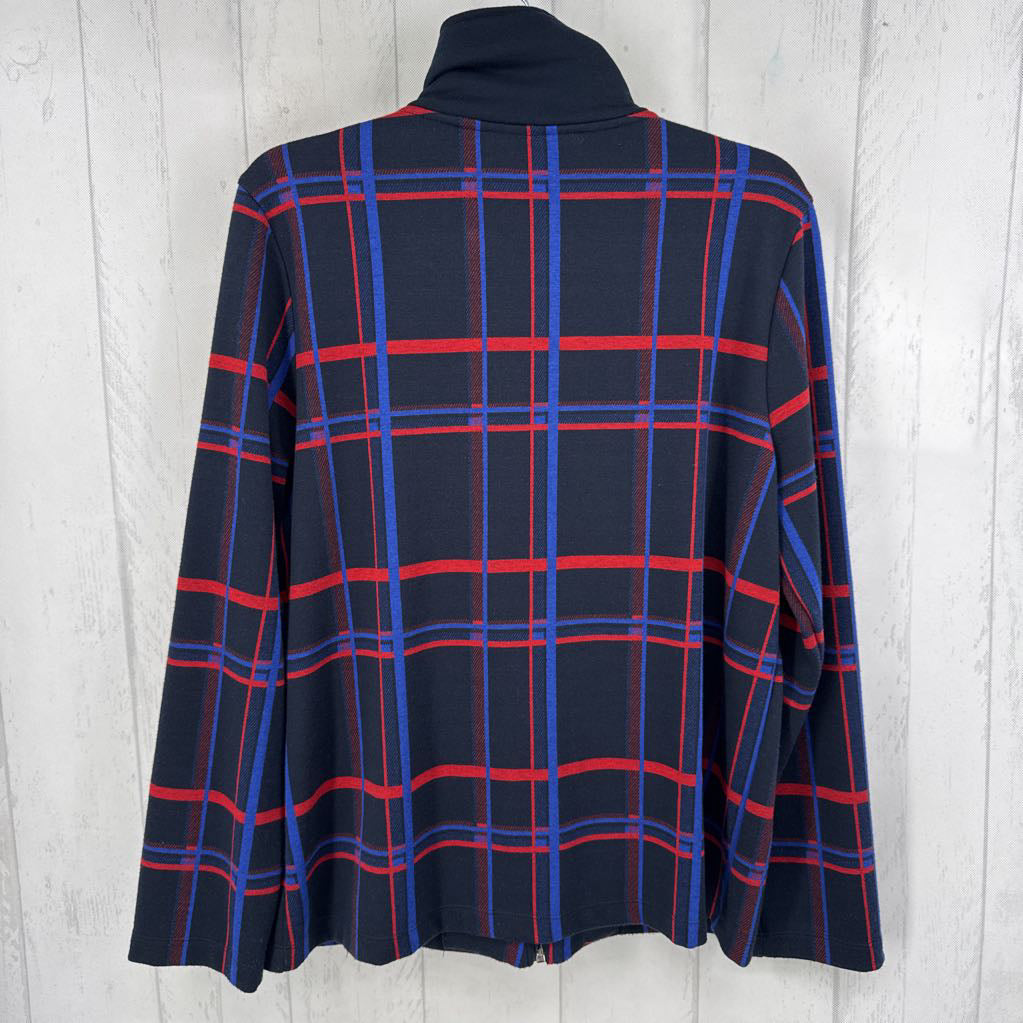 XL plaid zip-up jacket