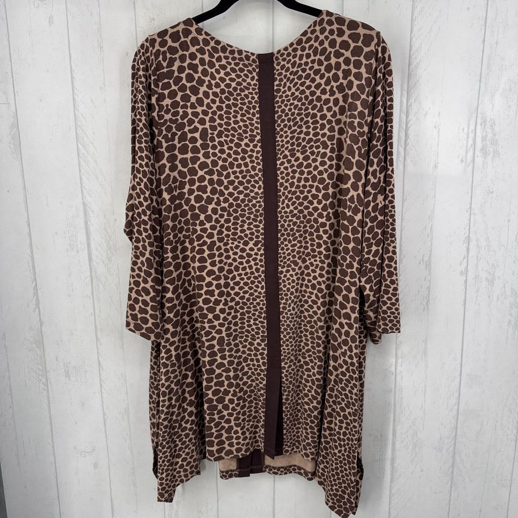 1X animal print 3/4 slv tunic