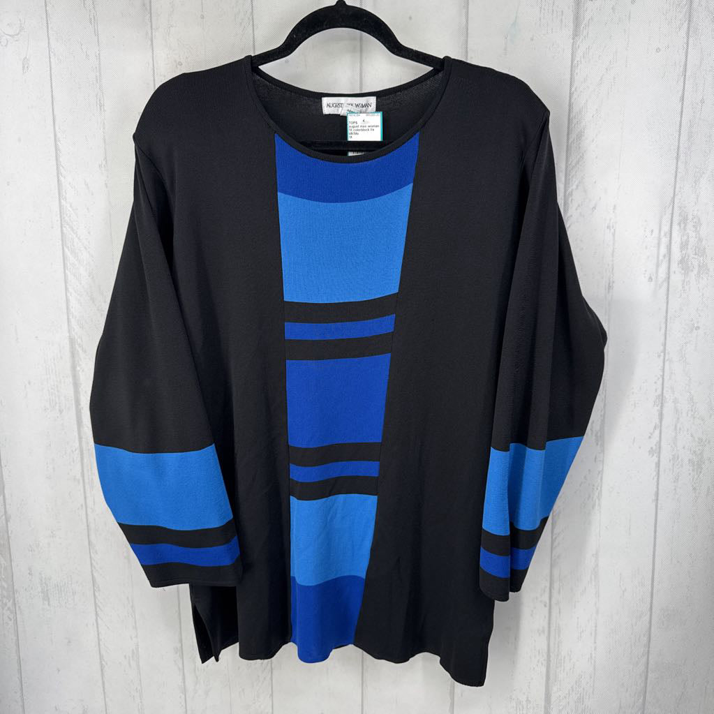 1X colorblock l/s knit top