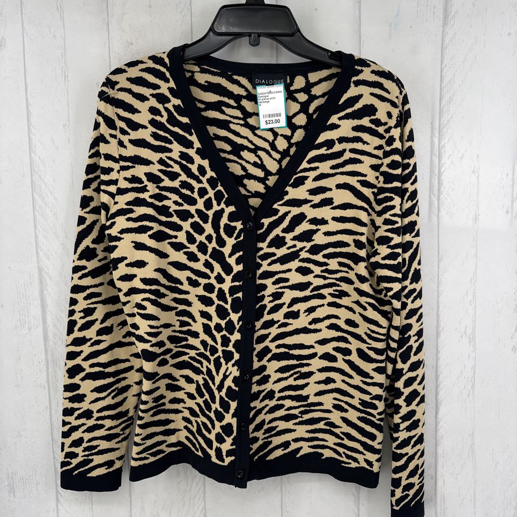 M animal print button down cardi