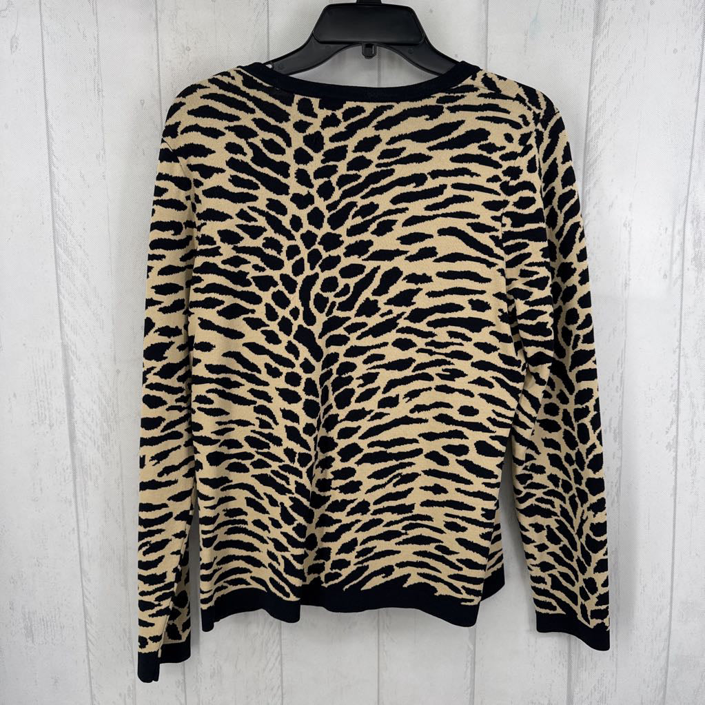 M animal print button down cardi