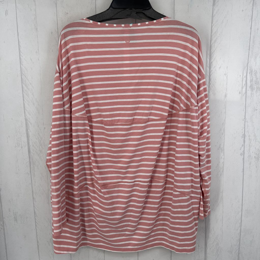 16 striped drop shoulder l/s tee