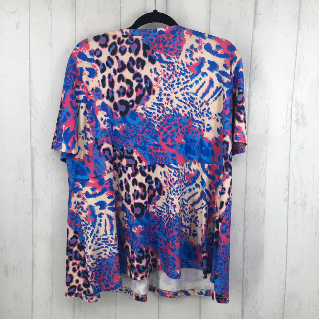 XXXL animal print v-neck s/s tee