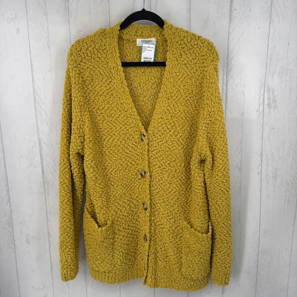 1X boucle button down cardi