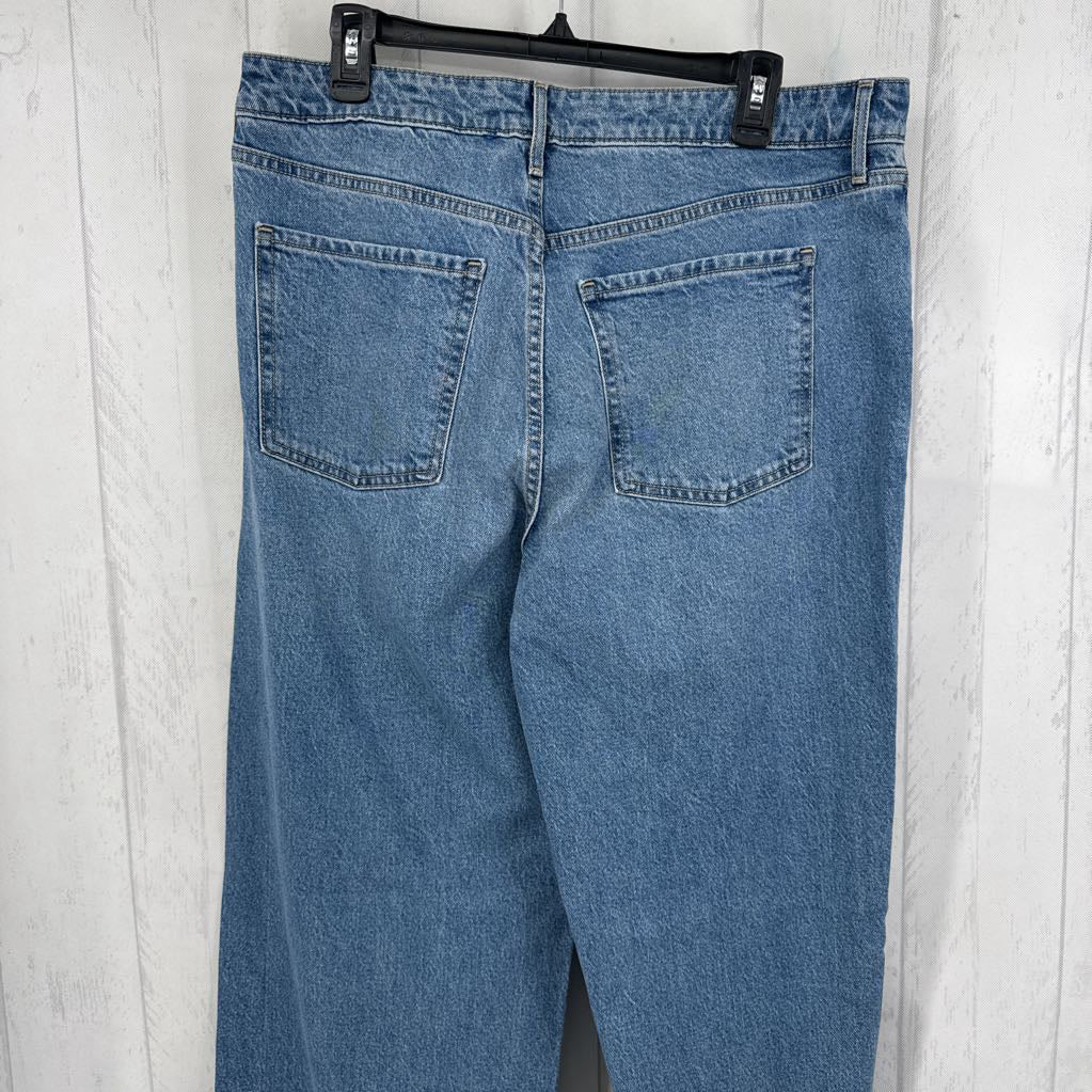 14 hi-rise wide leg cuffed hem jean