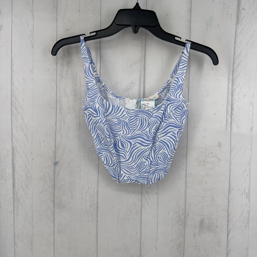XS swirl print crop tank