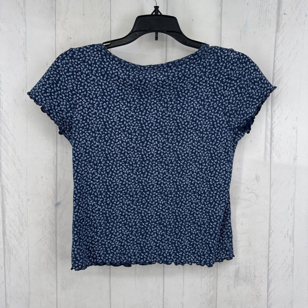 O/S flo print button down s/s tee