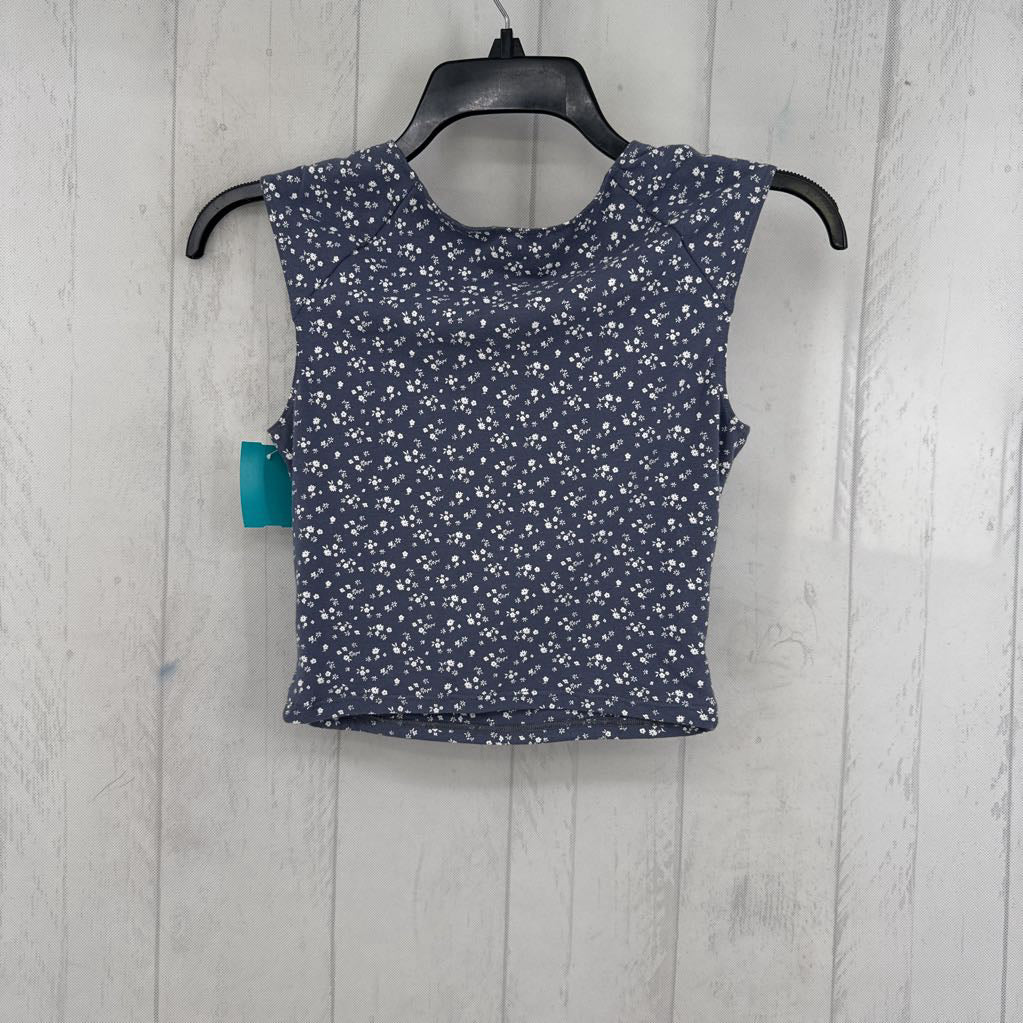 S flo print ruched cap slv tee