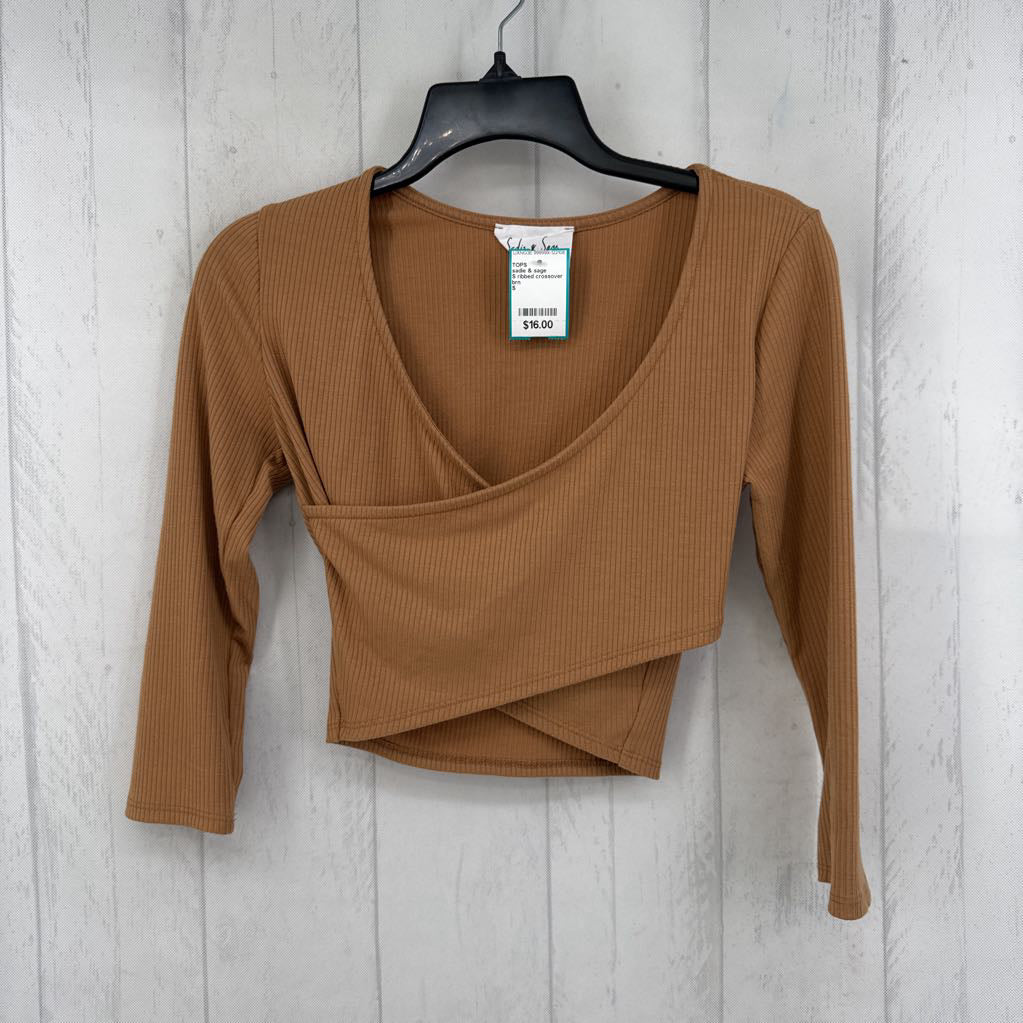 S ribbed crossover l/s crop top