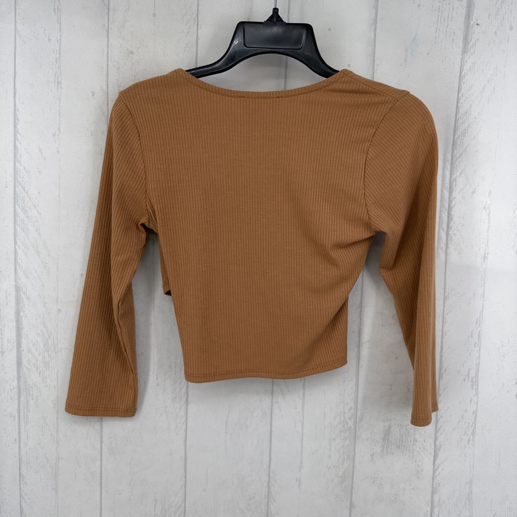 S ribbed crossover l/s crop top